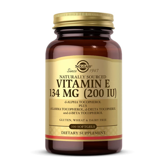 Solgar Vitamin E 200 IE – 100 Softgels – Natürliches Antioxidans, Unterstützung des Immunsystems – Glutenfrei, Laktosefrei – 100 Portionen