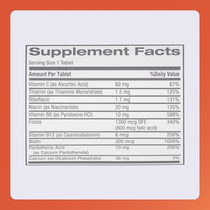 Rugby Nephro-Vite Vitamin B und C Komplex Tabletten - Nahrungsergänzungsmittel - 100 Stück (1 Packung)