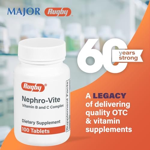 Rugby Nephro-Vite Vitamin B und C Komplex Tabletten - Nahrungsergänzungsmittel - 100 Stück (2er-Pack)