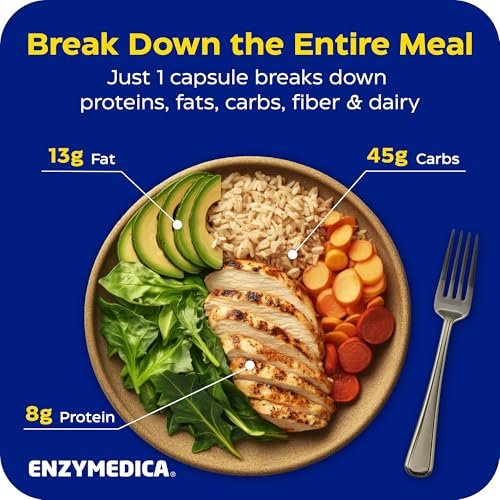 Enzymedica Digest Complete – Verdauungsenzyme für Frauen & Männer, 30 Kapseln, vegan, gegen Blähungen & Völlegefühl