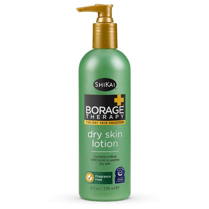 ShiKai Borage Therapy Trockene Haut Lotion Körperfeuchtigkeitscreme (237 ml) – Unparfümierte Pflege für Hände & Körper mit Haferflocken & Sheabutter