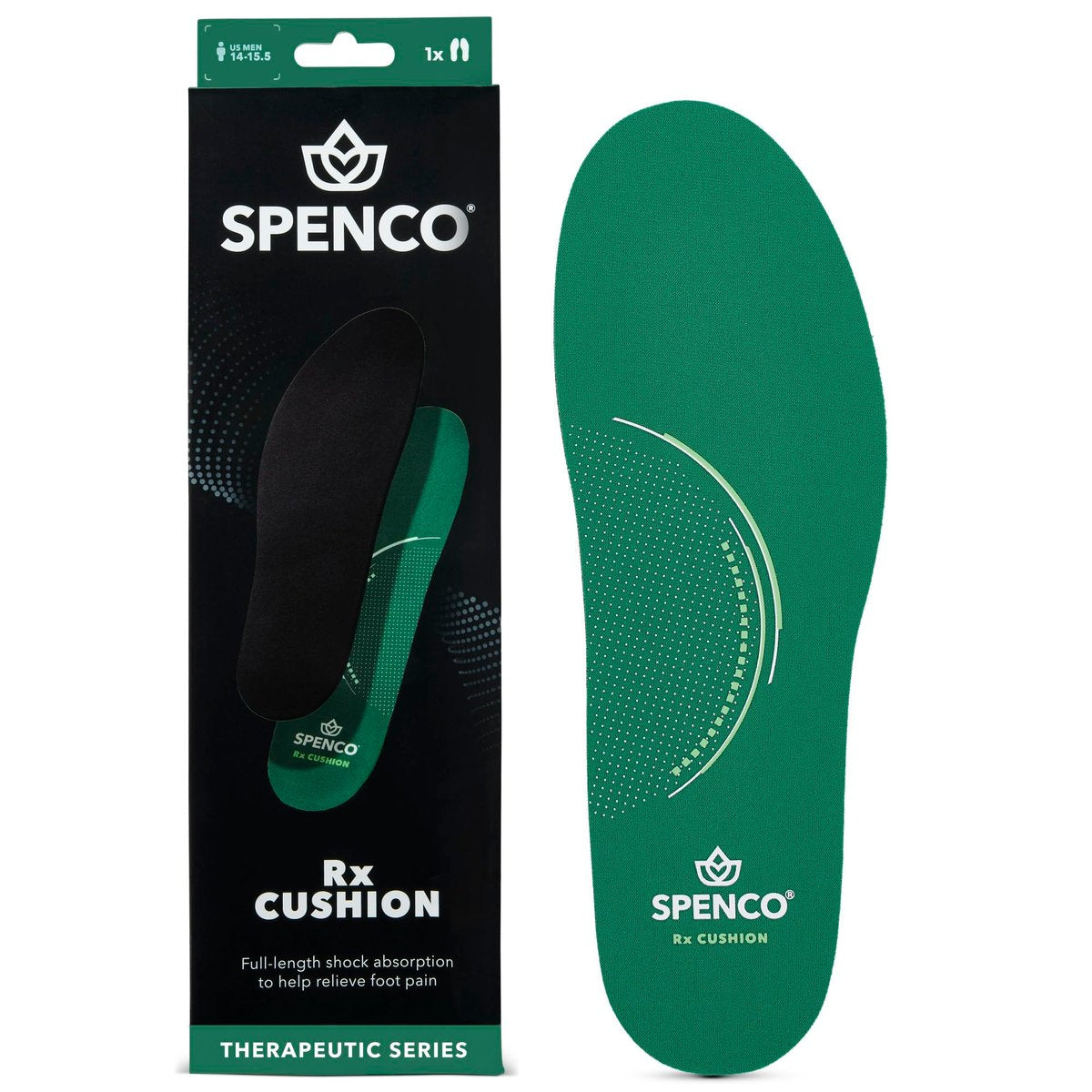 Spenco Rx Comfort Thin Lightweight Dämpfende Orthotic Einlegesohle, Herren 12-13.5
