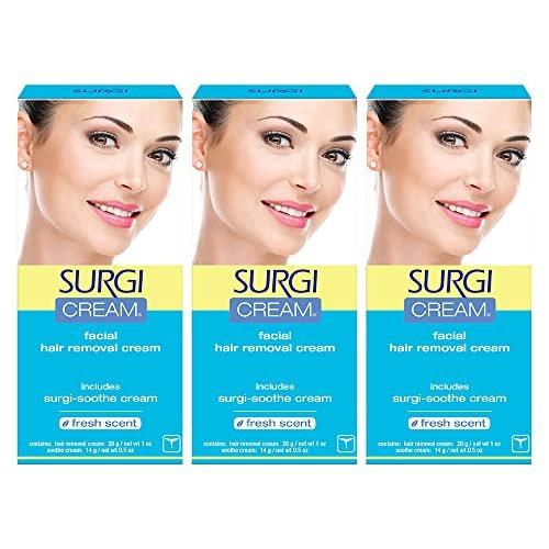 Surgiwax Gesichtshaarentfernungscreme, Haarentferner für das Gesicht, 1-Unzen-Tuben (Packung mit 3)