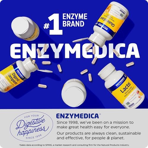 Enzymedica Lacto – fortschrittlichste Laktase-Formel für die Verdauung von Milchprodukten, 30 Kapseln
