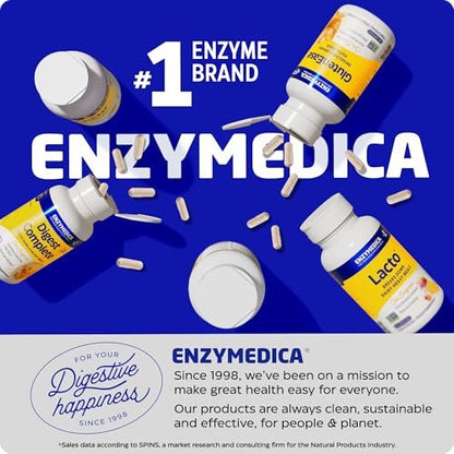 Enzymedica Lacto – fortschrittlichste Laktase-Formel für die Verdauung von Milchprodukten, 30 Kapseln