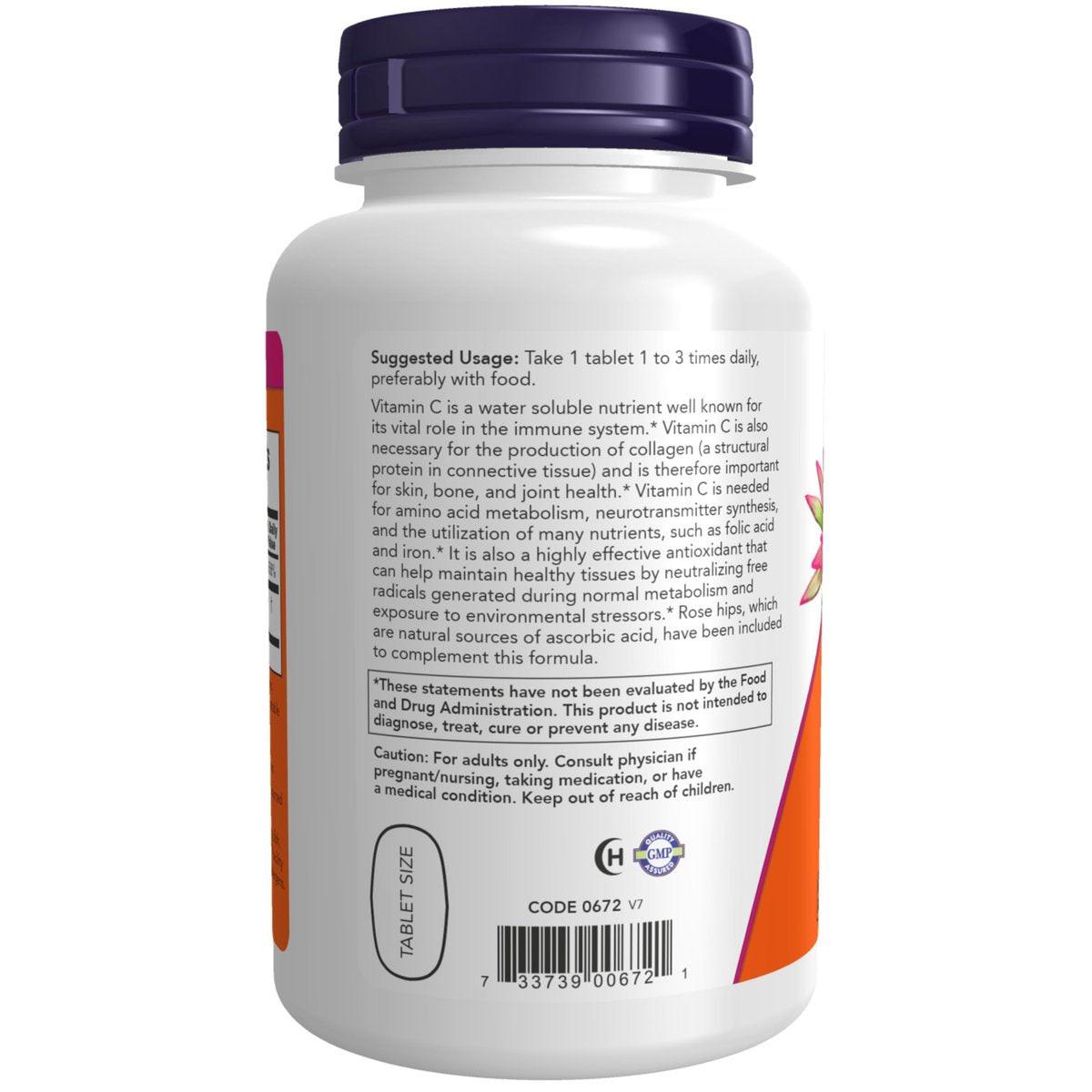 NOW Foods Vitamin C-500 mit Hagebutte, Antioxidantien-Schutz*, 250 Tabletten