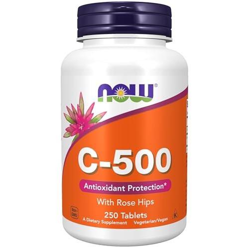 NOW Foods Vitamin C-500 mit Hagebutte, Antioxidantien-Schutz*, 250 Tabletten