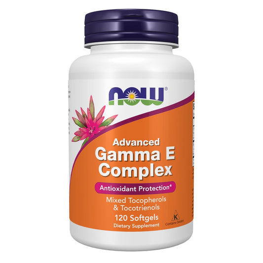 NOW Supplements, Advanced Gamma E Complex, Gemischte Tocopherole & Tocotrienole, Antioxidantien-Schutz*, 120 Weichkapseln