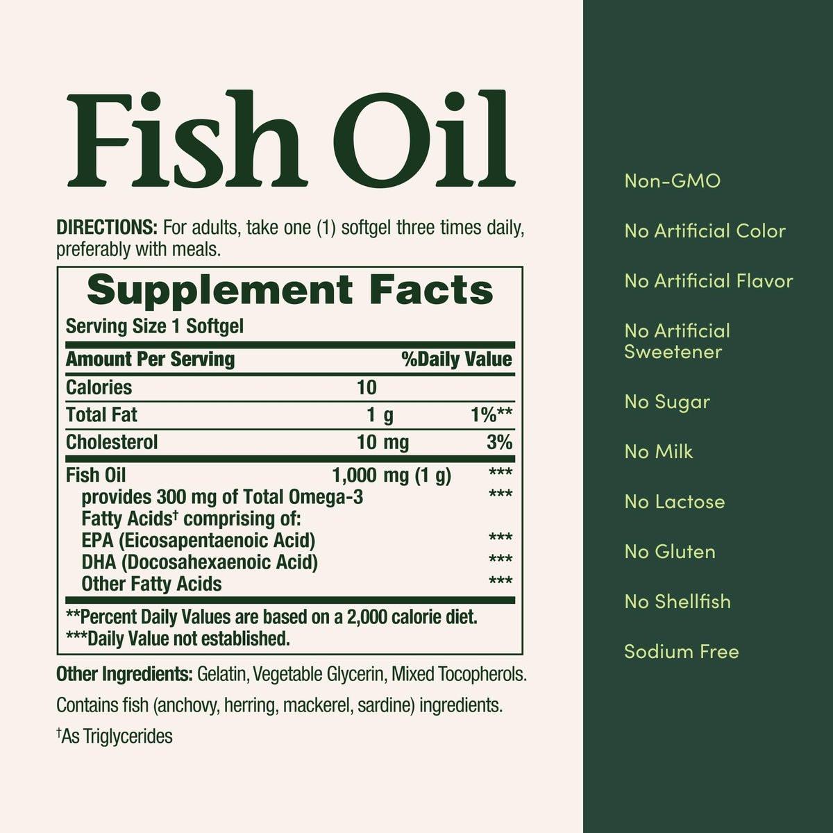 Nature's Bounty Fischöl 1000 mg, Kapseln zur Unterstützung der Herzgesundheit, 145 Stück