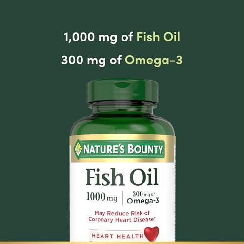 Nature's Bounty Fischöl 1000 mg, Kapseln zur Unterstützung der Herzgesundheit, 145 Stück