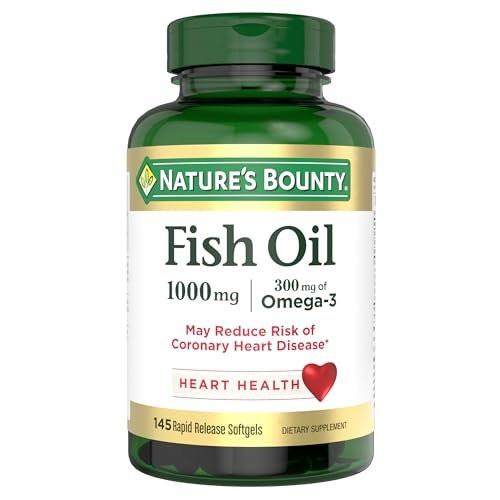 Nature's Bounty Fischöl 1000 mg, Kapseln zur Unterstützung der Herzgesundheit, 145 Stück