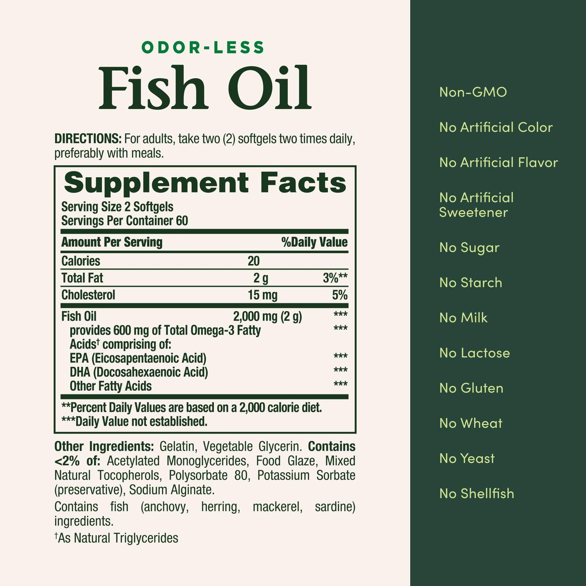 Nature's Bounty Fischöl, 300 mg Omega-3, 120 überzogene Weichkapseln – Unterstützt die Herzgesundheit