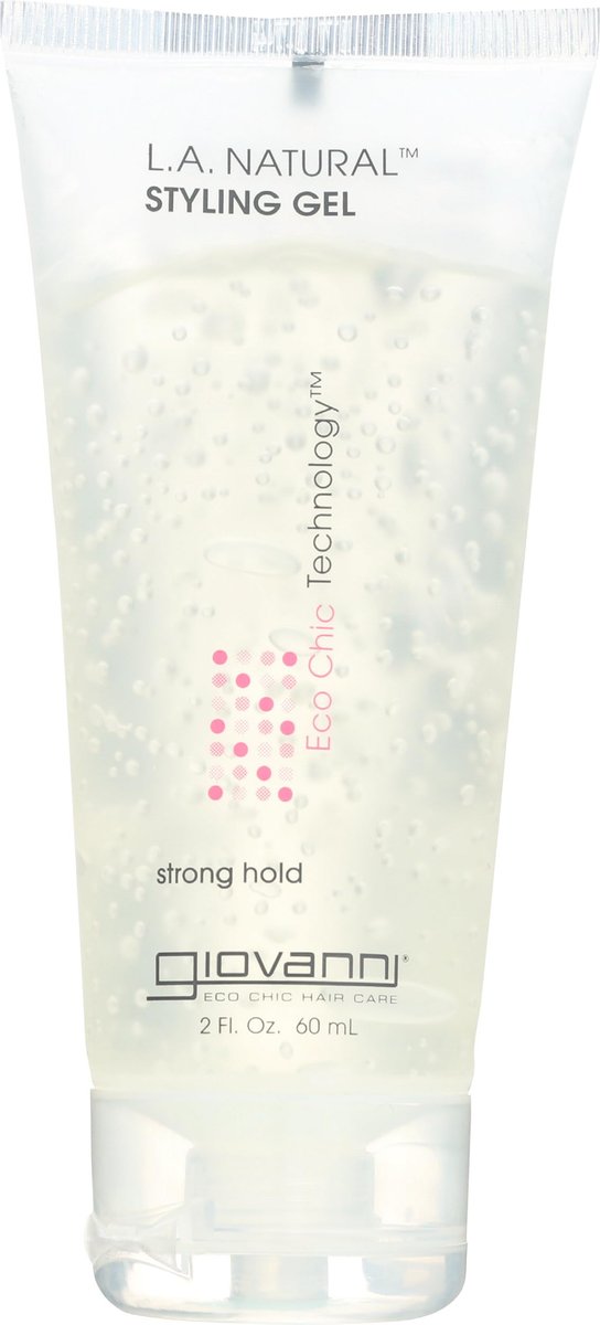 GIOVANNI COSMETICS L.A. Natural Styling Gel – Starker Halt, Eco Chic Technologie, Grapefruitkernextrakt, Aloe Vera Blattsaft, Vitamine & Mineralien, Pflege für Ihr Haar, Frizz-frei – 60 ml
