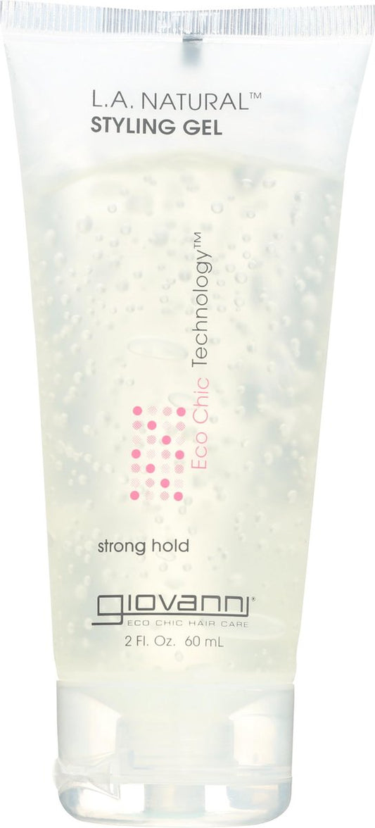 GIOVANNI COSMETICS L.A. Natural Styling Gel – Starker Halt, Eco Chic Technologie, Grapefruitkernextrakt, Aloe Vera Blattsaft, Vitamine & Mineralien, Pflege für Ihr Haar, Frizz-frei – 60 ml