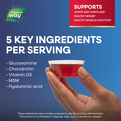 Nature's Way Ultra-Stärke Gelenkbewegung Glucosamin Flüssigkeit, Glucosamin, Chondroitin, MSM mit Vitamin D3 & Hyaluronsäure, schnell absorbierende Flüssigkeit, Gelenkunterstützung*, Beerengeschmack, 473 ml