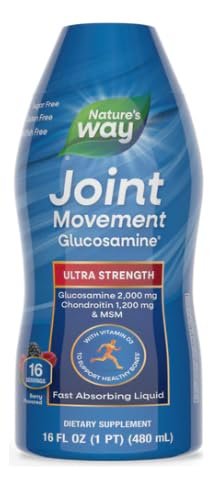 Nature's Way Ultra-Stärke Gelenkbewegung Glucosamin Flüssigkeit, Glucosamin, Chondroitin, MSM mit Vitamin D3 & Hyaluronsäure, schnell absorbierende Flüssigkeit, Gelenkunterstützung*, Beerengeschmack, 473 ml