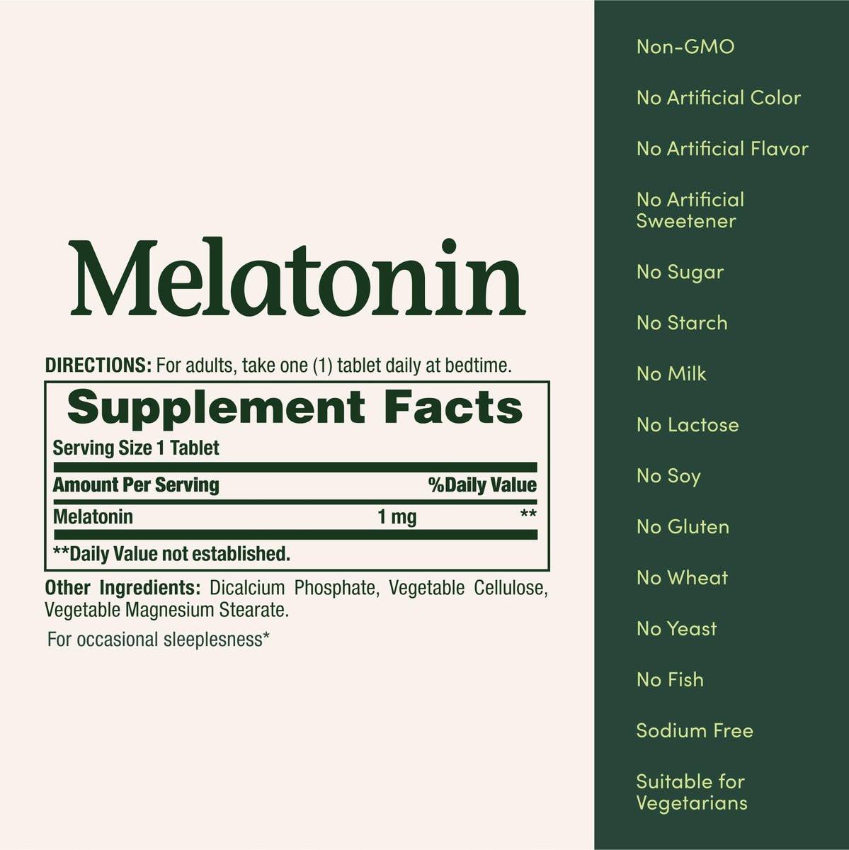 Nature's Bounty Melatonin, 100% Arzneimittelfreies Schlafmittel, Fördert Entspannung und Schlafgesundheit, 1mg, 180 Tabletten