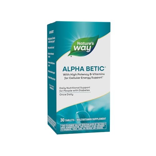 Nature's Way alpha betic Diabetiker Multivitamin – Tägliche Nährstoffunterstützung mit B-Vitaminen, Alpha-Liponsäure, Taurin, Lutein – 30 Tabletten