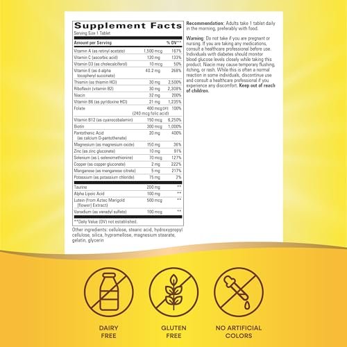 Nature's Way alpha betic Diabetiker Multivitamin – Tägliche Nährstoffunterstützung mit B-Vitaminen, Alpha-Liponsäure, Taurin, Lutein – 30 Tabletten