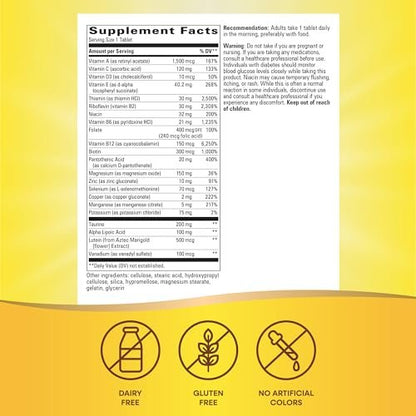 Nature's Way alpha betic Diabetiker Multivitamin – Tägliche Nährstoffunterstützung mit B-Vitaminen, Alpha-Liponsäure, Taurin, Lutein – 30 Tabletten