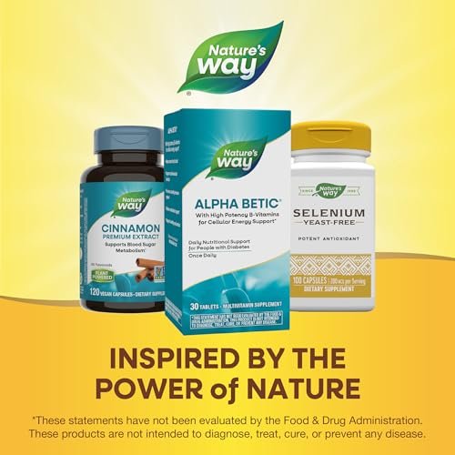 Nature's Way alpha betic Diabetiker Multivitamin – Tägliche Nährstoffunterstützung mit B-Vitaminen, Alpha-Liponsäure, Taurin, Lutein – 30 Tabletten