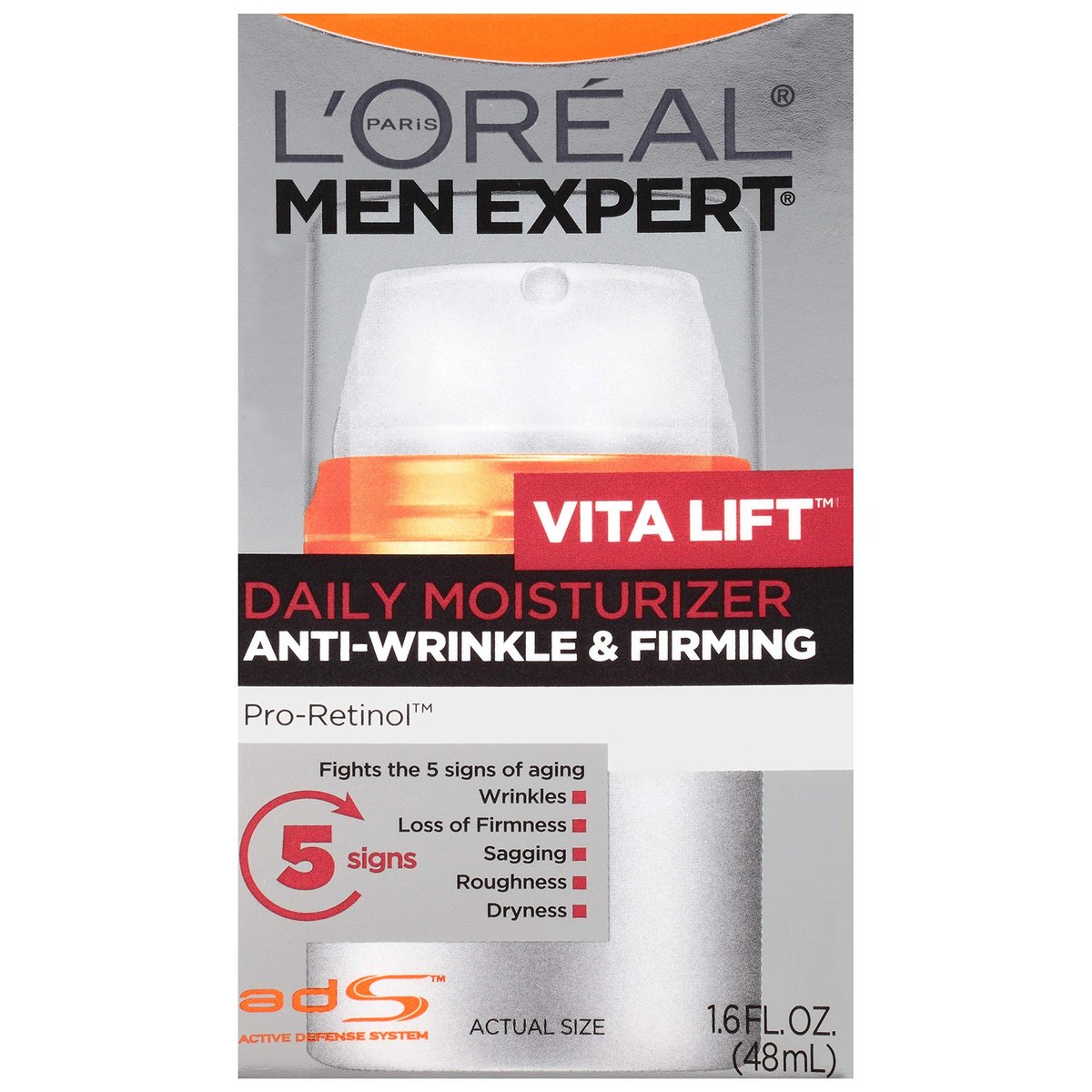 L'Oréal Paris Men Expert Vitalift Anti-Falten & Straffende Gesichtsfeuchtigkeitscreme mit Pro-Retinol, 1,6 oz