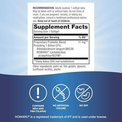 Nature's Way Pearls Acidophilus Probiotikum – Unterstützt die Verdauungsbalance & Darmgesundheit, reduziert gelegentliche Verstopfung und Blähungen*, 1 Milliarde Kulturen, 30 Weichkapseln