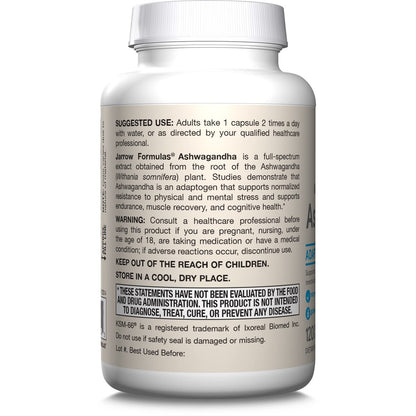 Jarrow Formulas Ashwagandha Kapseln, 300 mg, Unterstützt die normale Stressresistenz, 120 vegane Kapseln, 60 Tage Vorrat