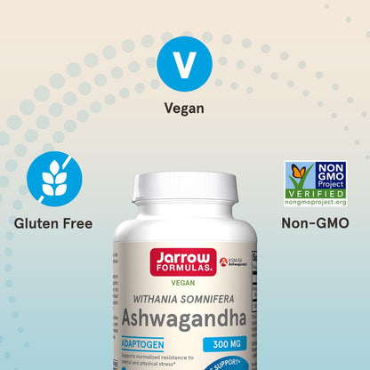 Jarrow Formulas Ashwagandha Kapseln, 300 mg, Unterstützt die normale Stressresistenz, 120 vegane Kapseln, 60 Tage Vorrat