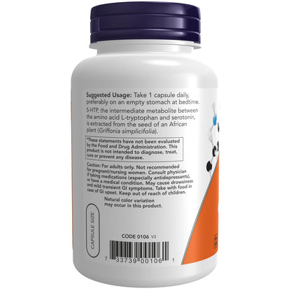 NOW Foods 5-HTP 100 mg, 120 Kapseln – Unterstützung für Neurotransmitter und Wohlbefinden