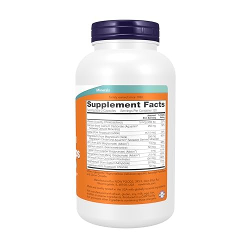 NOW Supplements, Vollspektrum-Mineral-Kapseln, Multi-Mineral-Formel, 240 Veggie-Kapseln