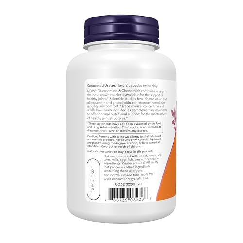 NOW Foods Glucosamin & Chondroitin mit Spurenelementkonzentrat und Alfalfa, 120 Kapseln