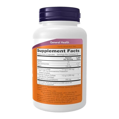 NOW Foods Glucosamin & Chondroitin mit MSM – Gelenkgesundheit, Mobilität und Komfort*, 90 vegane Kapseln