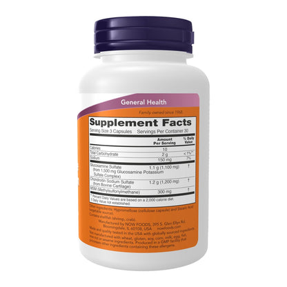 NOW Foods Glucosamin & Chondroitin mit MSM – Gelenkgesundheit, Mobilität und Komfort*, 90 vegane Kapseln