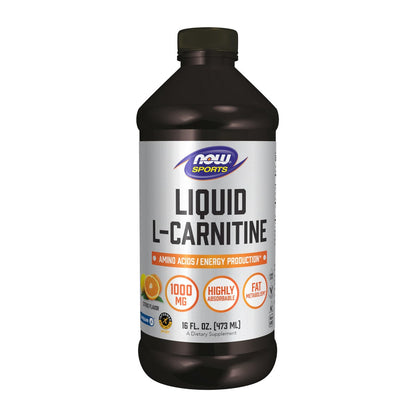 NOW Foods L-Carnitin Flüssigkeit 1000 mg – Hoch absorbierbar, Zitrusgeschmack, 473 ml