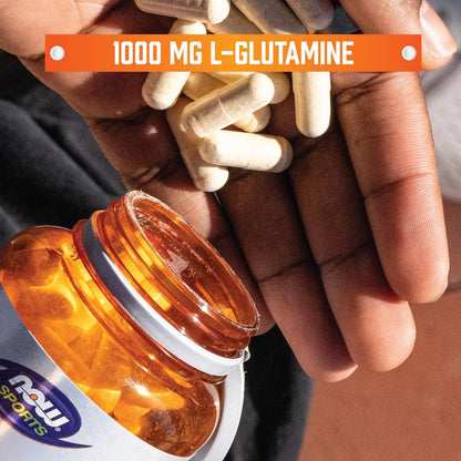 NOW Foods L-Glutamin Doppelte Stärke 1.000 mg, Aminosäure, 120 vegane Kapseln