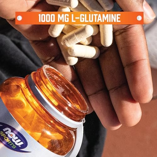 NOW Foods L-Glutamin Doppelte Stärke 1.000 mg, Aminosäure, 120 vegane Kapseln