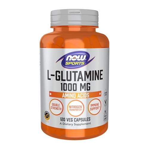 NOW Foods L-Glutamin Doppelte Stärke 1.000 mg, Aminosäure, 120 vegane Kapseln