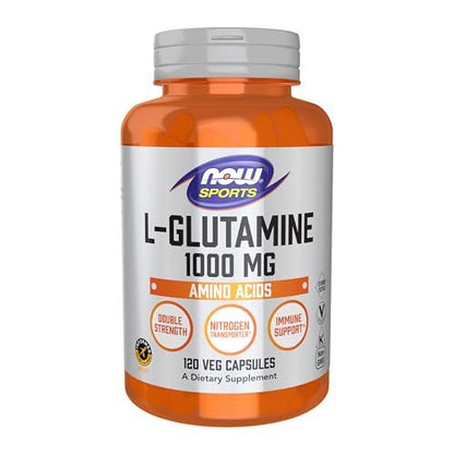 NOW Foods L-Glutamin Doppelte Stärke 1.000 mg, Aminosäure, 120 vegane Kapseln