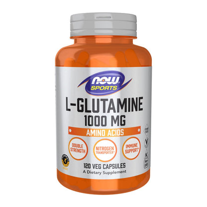 NOW Foods L-Glutamin Doppelte Stärke 1.000 mg, Aminosäure, 120 vegane Kapseln