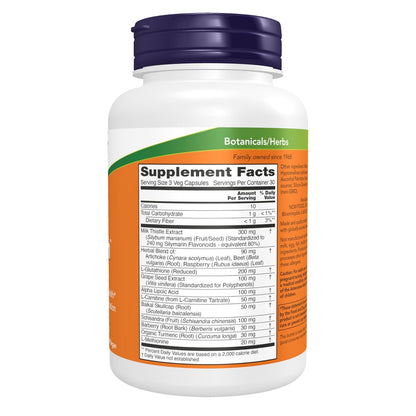 NOW Foods Leber Unterstützung™ mit Mariendistel-Extrakt und einzigartiger Kräuter-Enzym-Mischung, 90 vegane Kapseln