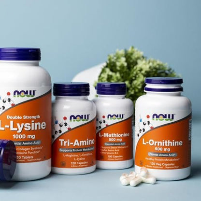 NOW Foods L-Ornithin 500 mg, 120 Kapseln – Hochwertiges Aminosäurepräparat