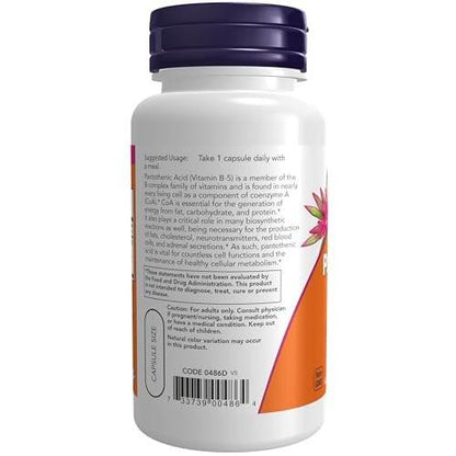 NOW Foods Pantothensäure (Vitamin B-5) 500 mg, 100 Kapseln - B-Komplex Vitamin