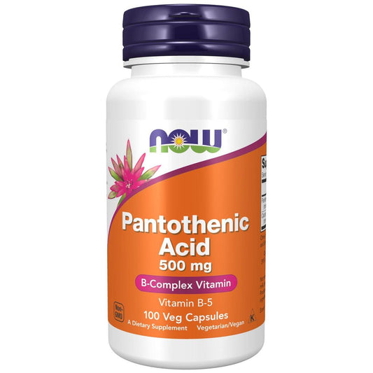 NOW Foods Pantothensäure (Vitamin B-5) 500 mg, 100 Kapseln - B-Komplex Vitamin