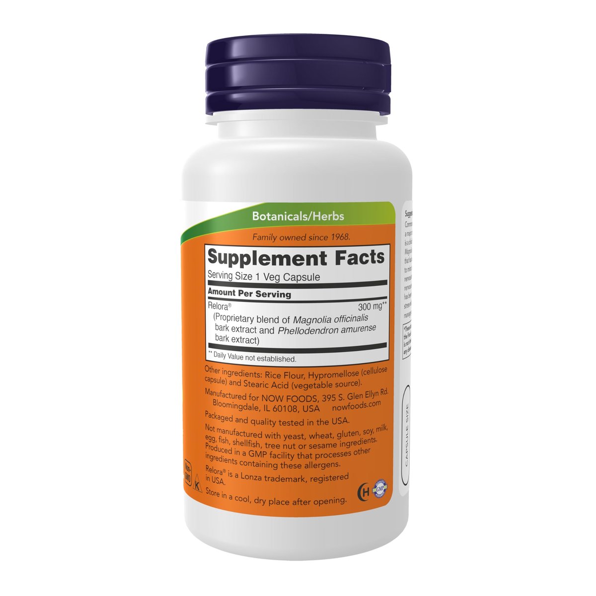 NOW Foods Relora 300 mg – Pflanzenextrakt aus Magnolia officinalis und Phellodendron amurense, 60 vegane Kapseln