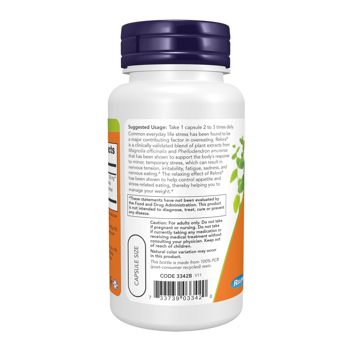 NOW Foods Relora 300 mg – Pflanzenextrakt aus Magnolia officinalis und Phellodendron amurense, 60 vegane Kapseln