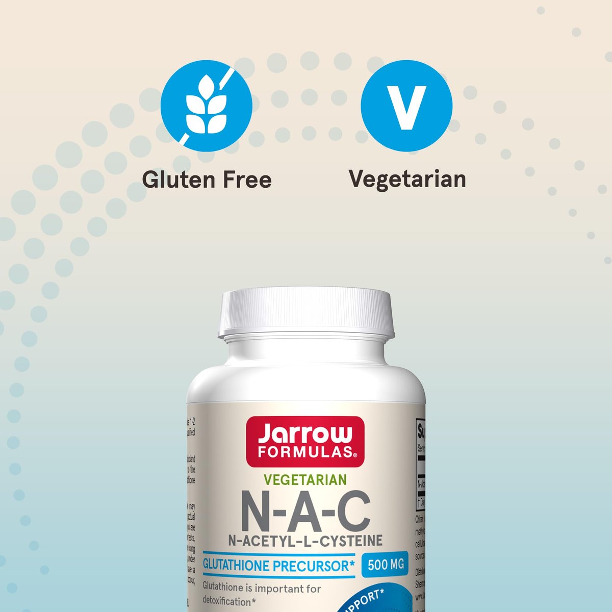 Jarrow Formulas® N-A-C 500 mg – Nahrungsergänzungsmittel mit Antioxidantien für die Lebergesundheit, 60 vegane Kapseln, 60-Tage-Vorrat