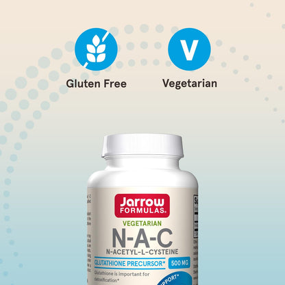 Jarrow Formulas® N-A-C 500 mg – Nahrungsergänzungsmittel mit Antioxidantien für die Lebergesundheit, 60 vegane Kapseln, 60-Tage-Vorrat
