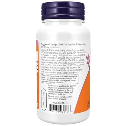 NOW Foods 7-Keto (DHEA Acetat-7-on) 25 mg, 90 vegane Kapseln – Unterstützt das Gewichtsmanagement*