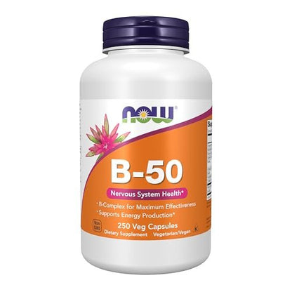 NOW Foods Vitamin B-50, Energieproduktion & Nervensystem, 250 vegane Kapseln